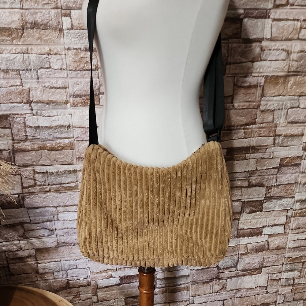 Forever 21 Tan Corduroy Crossbody  Bag